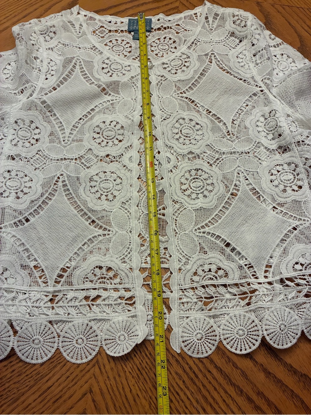 Rabbit Rabbit Rabbit White Crochet Lace Open-Front Blouse - Picture 7 of 7